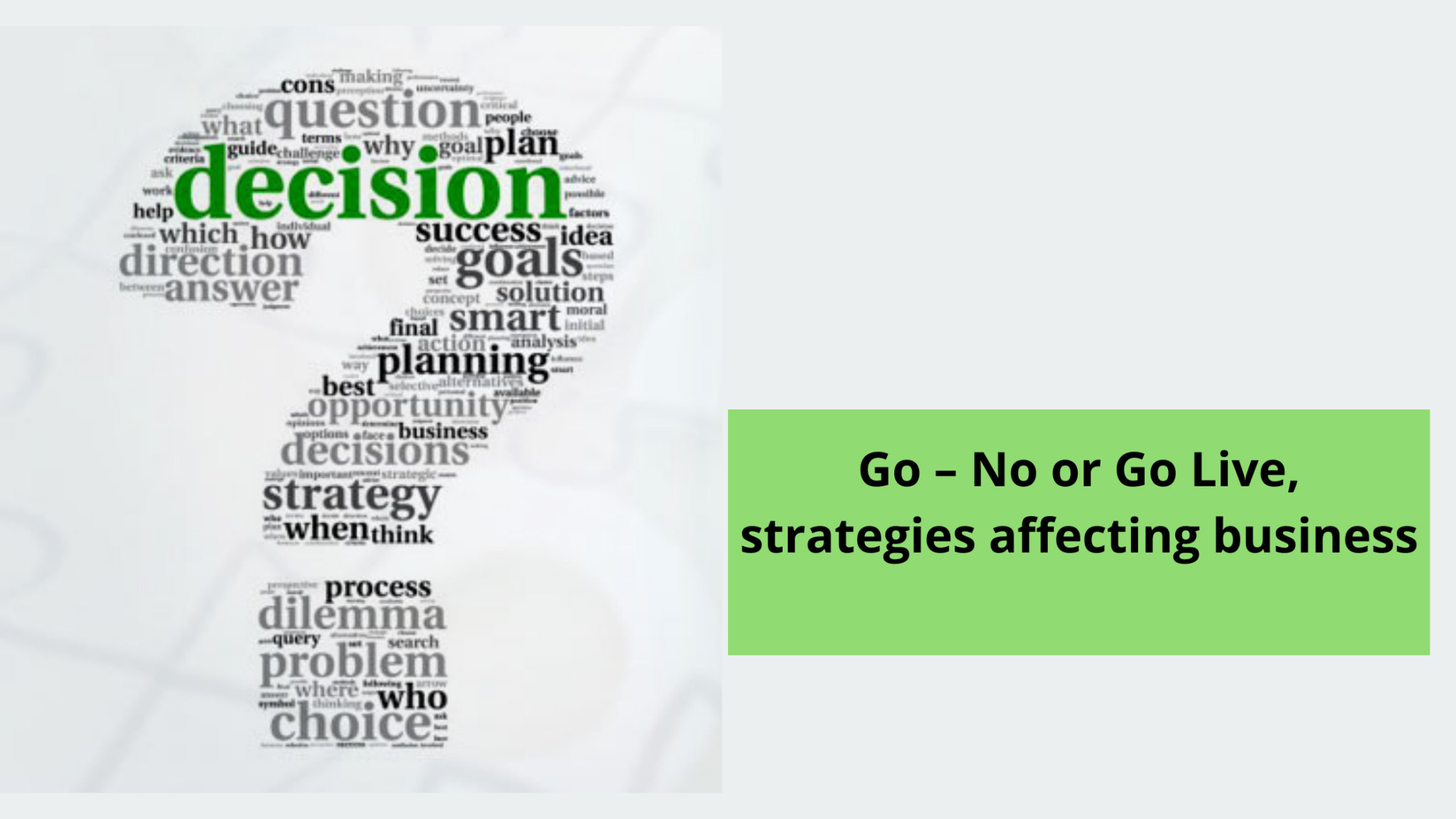 Go – No or Go Live, Strategies Affecting Business | ERP Company