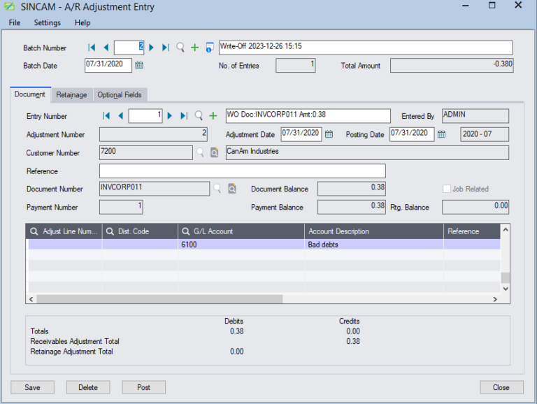 Creating the Write-Off Batch in Sage 300 - Sage Software