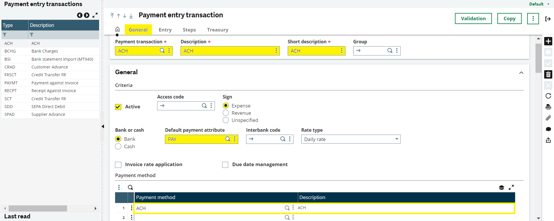 Payment Entry Transaction