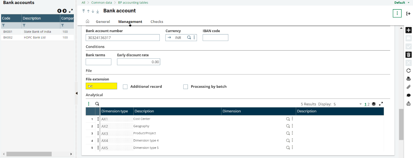 Bank Account File Extension