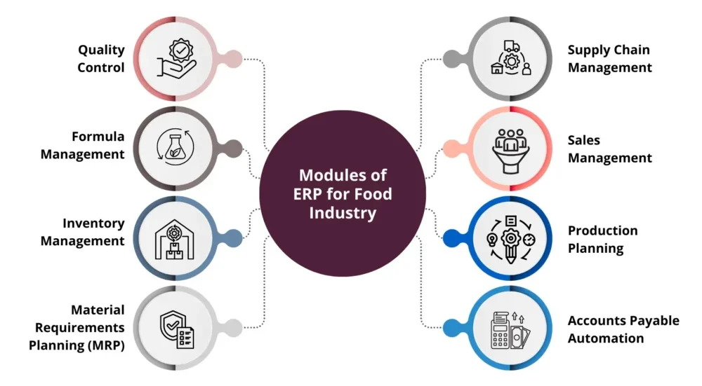 Modules of ERP for Food Industry