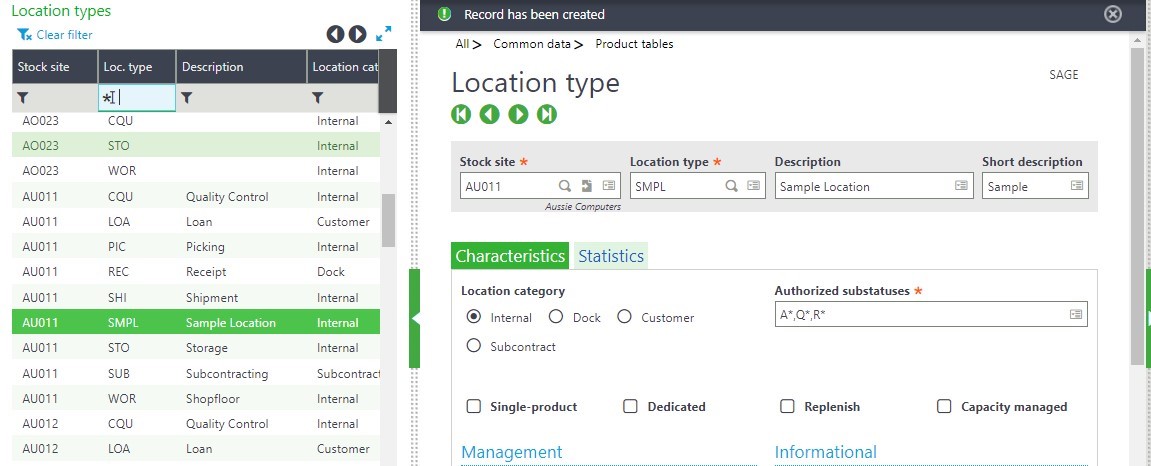 FOC Location Types