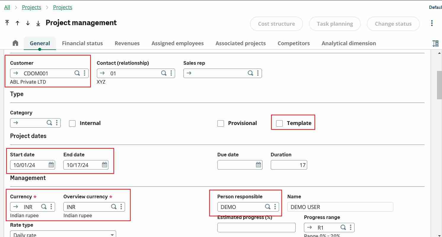 Project management Customer