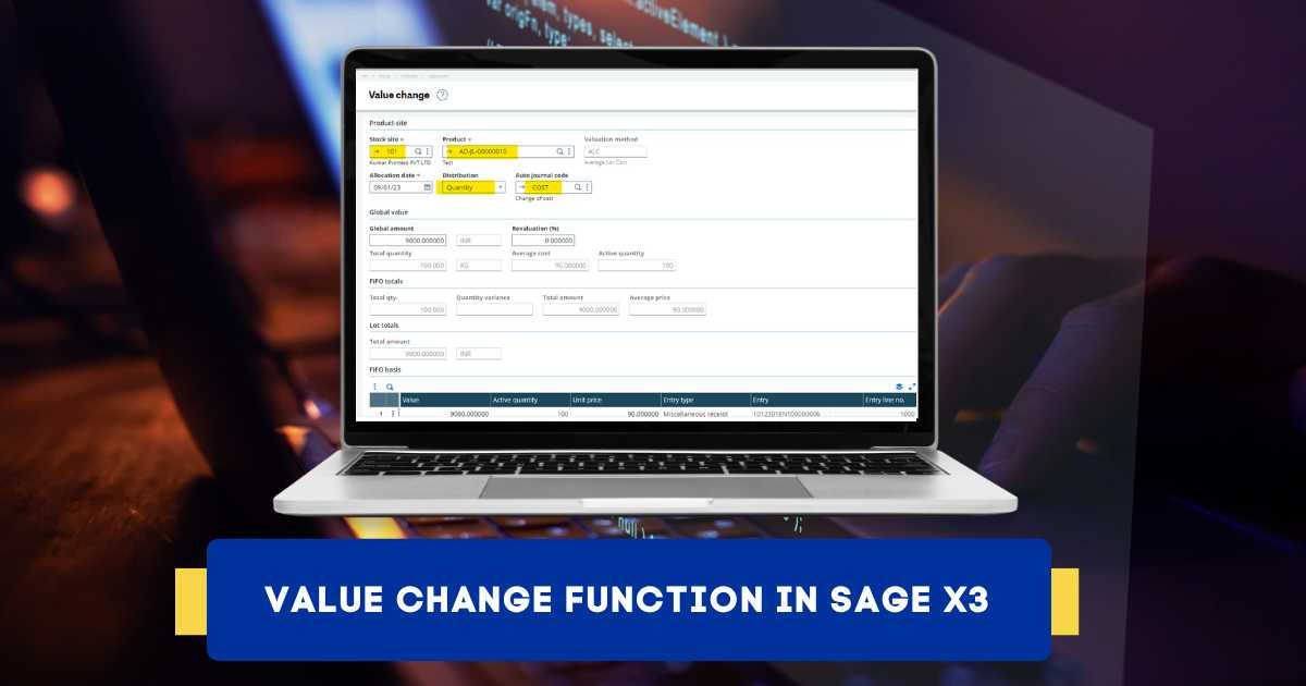 Value Change Function in Sage X3