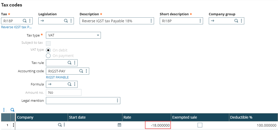 Reverse IGST tax Payable 18%