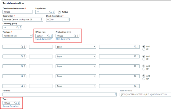 Tax Determination-Additional tax